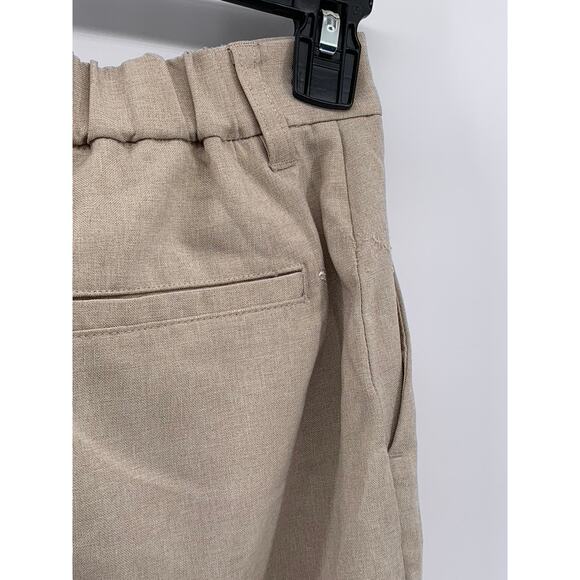 A.V.V Women's Beige Solid Wide-Leg Regular-Fit High-Rise Pant SZ XS - Picture 7 of 11